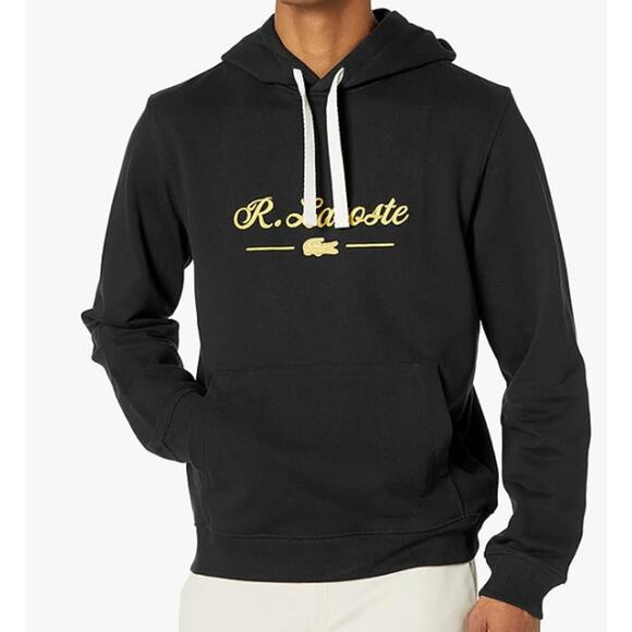 Lacoste Men's Long Sleeve Hooded Sweatshirt Black L